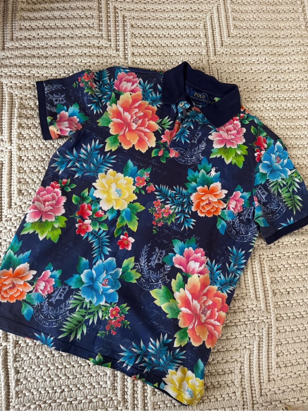 Polo Ralph Lauren Classic Fit men’s size small floral mesh polo shirt